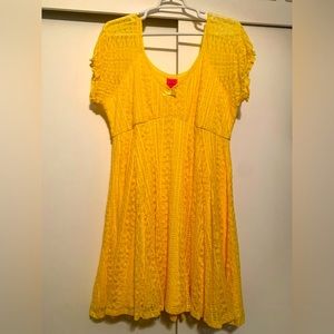 Betsy Johnson Plus size lace fit and flare dress.